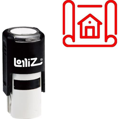 LolliZ Floor Plan Self-Inking Rubber Stamp - Modern Symbol Series