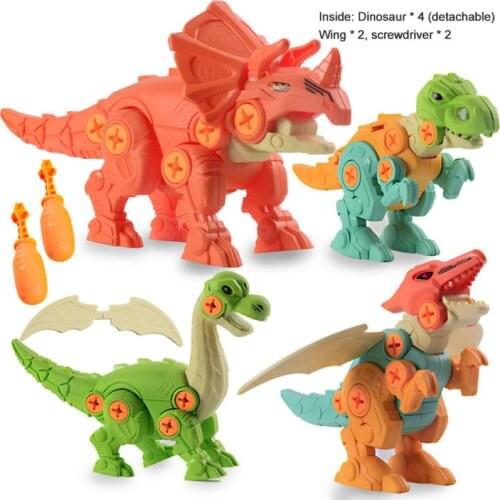 DIY Disassembly Assembly Dinosaur Toy Set With Screw Early Learning Educational Joint Movable Dinosaur Model Toy Gift For Kids