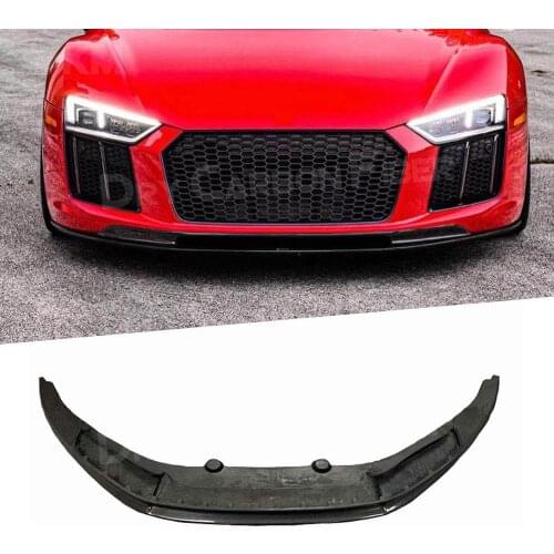 Dry Carbon Fiber Front Bumper Lip Chin Spoiler For Audi R8 V8 V10 2017-2020 FRP Head Bumper Chin Guard Plate Car Styling
