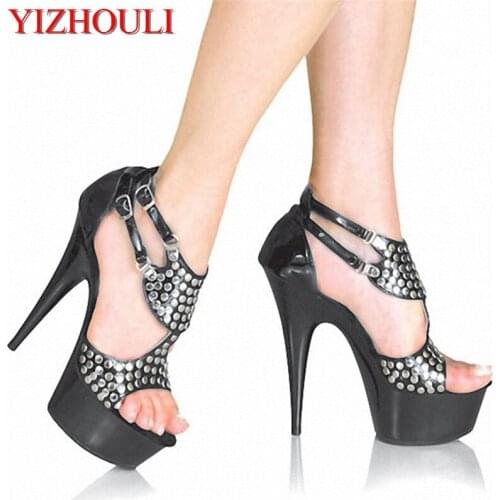 15cm High-Heeled Shoes Platform Performance Shoes Wedding Shoes 6 Inch High Heels Plus Size Dance Shoes