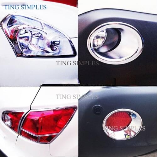 Car Exterior chrome For Qashqai J10 2007-2015 front headlights rear head lights lamp cover taillights trims stickers accessories