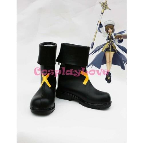 Magical Girl Lyrical Nanoha Hayate Yagami Cosplay Shoes Boots Hand Made Custom-made For Halloween Christmas