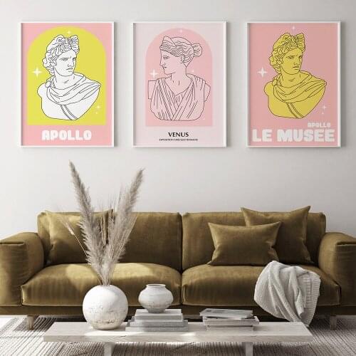 Rome Museum Exhibition Poster Mid-century Retro Art Freedom Painting Mural Home Decoration Greek Statue Canvas Prints