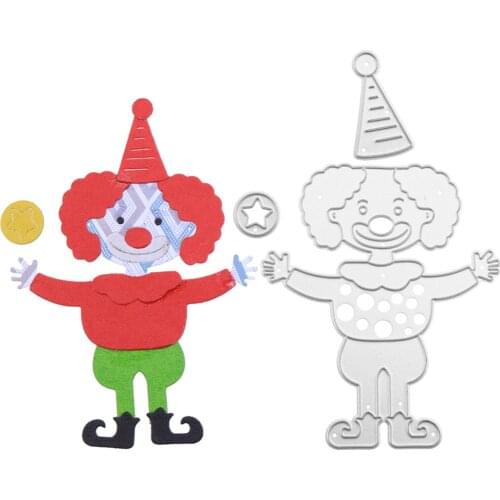 Funny Circus Clown Die Set Metal Cutting Dies Stencil for DIY Scrapbooking Photo Album Embossing Paper Cards Decorative Crafts