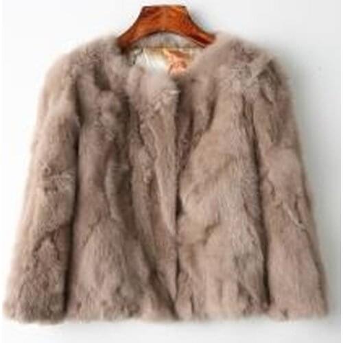 Real Rabbit Fur Coat Womens Short New Korean Style Slim Fur/jacket Coat XXXL Size Coat Women Coats and Jackets Winter