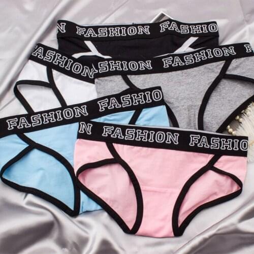 Womens Underpants Sports Pack Hip Wide Edge Briefs Pure Cotton Large Fat White Gray Black Pink Panties Lingerie