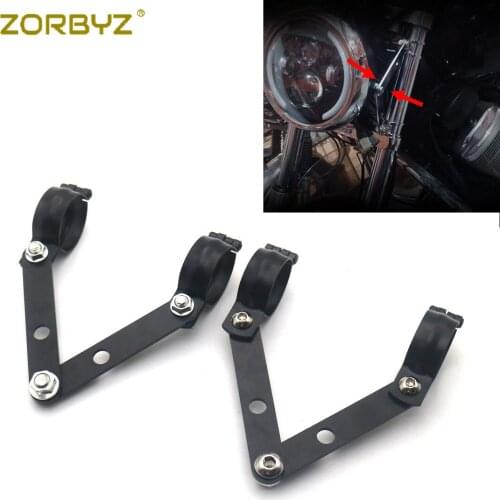 ZORBYZ 39mm 41mm Motorcycle Black Adjustable Headlight Indicator Mounting Fork Bracket For Bobber Chopper Cafe Racer Motorbike