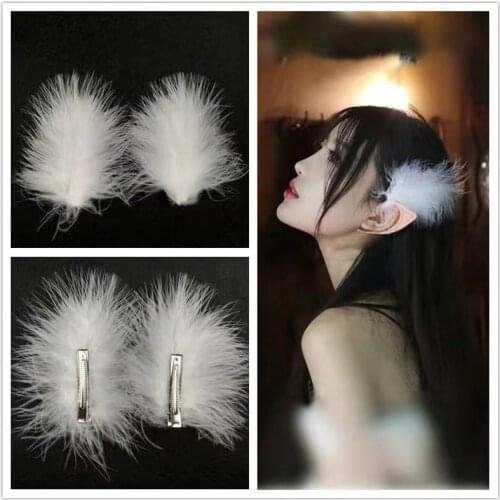 1PCS/2PCS Feather Hairpin Lovely Ancient Chinese Style Butterfly Young Girl Hair Clips Branches Pearl Edge Womens HeadWear