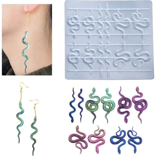 1Pcs Serpent Shapes Dangle Pendant Earring Epoxy Resin Casting Molds Snake Head Craft Silicone Mold For DIY Jewelry Making Tool