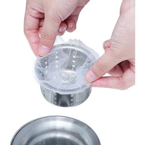 100Pcs Sink Drain Hole Garbage Filter Mesh Bag Garbage Kitchen Trash Can Drain Filter Kitchen Bathroom Accessories