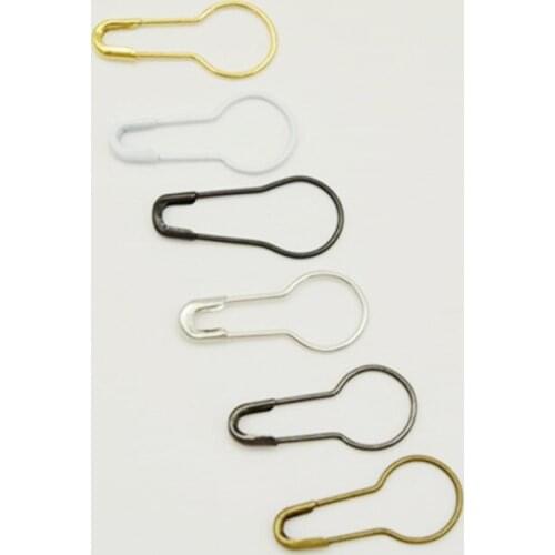 1000 pcs color white Pear Shaped gold black silver bronze color copper metal safety pins brass safety pins length (20mm)