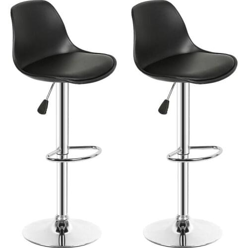 2Pcs/Set Bar Chair PU Leather Lounge Chairs Lift Height Adjusted Swivel Stool Home Office Leisure Backrest Chair HWC