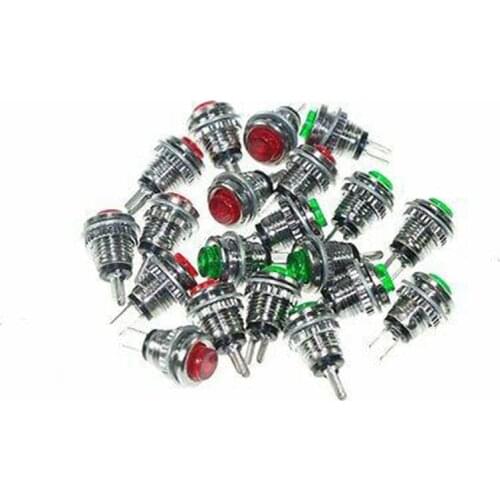 20pcs 8mm Mount Red/Green Momentary N/O Subminiature Button Switch PushButton Switch