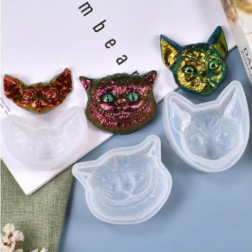2021 New Transparent Silicone Mould Resin Decorative Craft DIYCat head bat head pendant Mold epoxy resin molds for jewelry