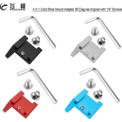 3x Cold Shoe Adapter 90 Degree Angle 1/4" Screws Mounting for DSLR Camera Rig Attach to Side Cage Quick Release L Bracket Plate