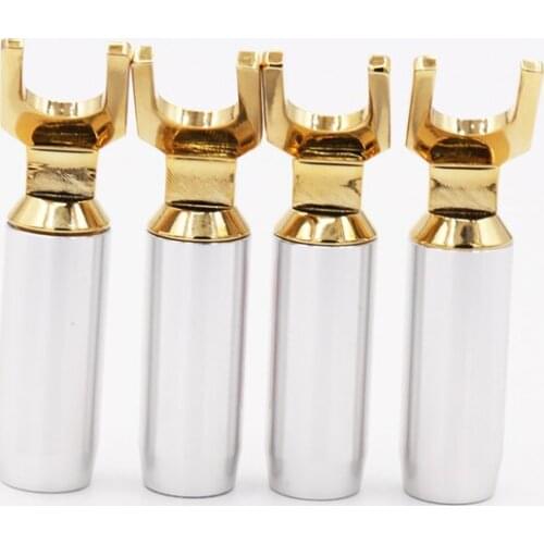 4pcs Hifi Y spade Plug Connector 9mm XLO Electric XLO HT PRO Connector For Speaker Cable