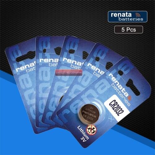 5pc Swiss CR2032 Renata Button Battery 3V Li-ion Batteries For watches Remote Control Toy