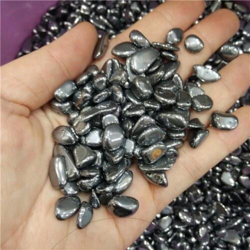 50g Titanium Silver Hematite Stones Hematite Tumbled Stone for Home Decoration