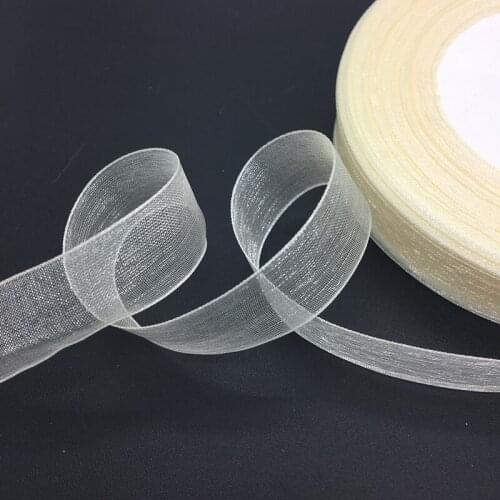 50 Yards/Roll 5/8" 15mm Cream Organza Ribbon Bow Wedding Decoration Lace Crafts