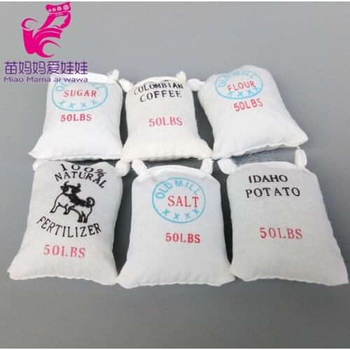 Mini Scene Decoration baking Bagged flour coffee suger kitchen supplies for dollhouse diy for 1/8 1/12 bjd doll