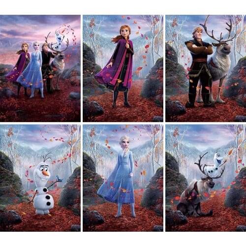 5D DIY Diamond Painting Frozen Princess Landscape Cartoon Disney Full Square Round Handmade Mosaic Set Embroidery Home Decor