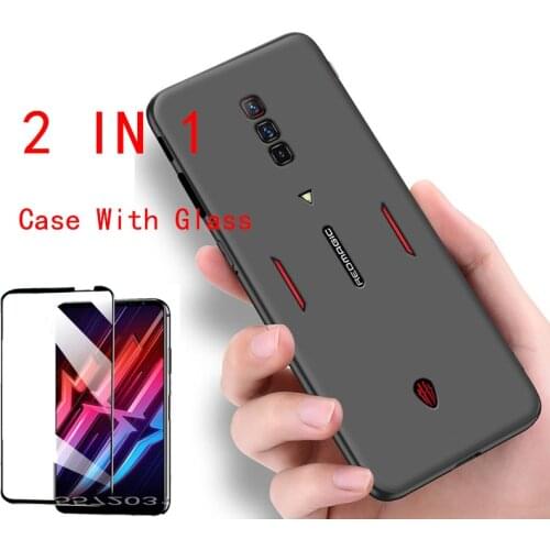 For Nubia Red Magic 6 Pro Case With Screen Protector Soft Silicone Matte Case For Red Magic 6 Redmagic 6 Pro Glass