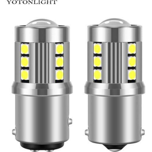 2 Pcs Bay15d 1157 Led Canbus 1156 Red Ba15s 3030 SMD T15 W16W 3157 7443 W21/5W Running Lights For Cars 12v Lamp White Yellow