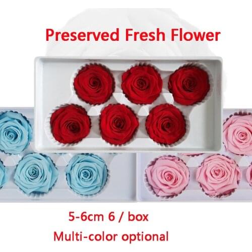 1 box High Quality Preserved Flowers Flower Immortal Rose 5CM diameter mothers day gift Eternal Life Flower Material gift box