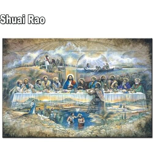 Jesus' Last Supper Dinner Diamond Embroidery Rhinestone of Picture,5D diy Diamond Painting Cross Stitch Mosaic Set Decor 3D Art