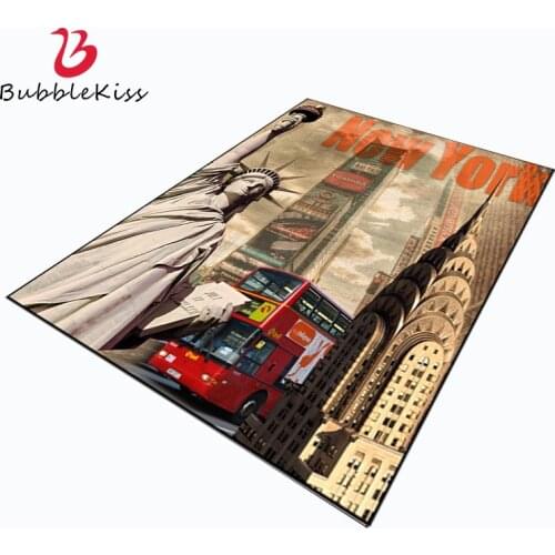 Bubble Kiss Retro Nostalgia Carpets For Living Room Rug American New York Landscape Boy Room Carpet Customize Art Room Carpet