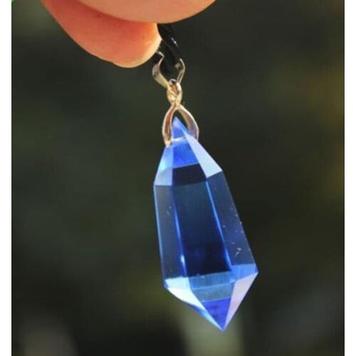 Blue Synthetic Quartz Crystal Pendant Healing 7g +Free Shipping