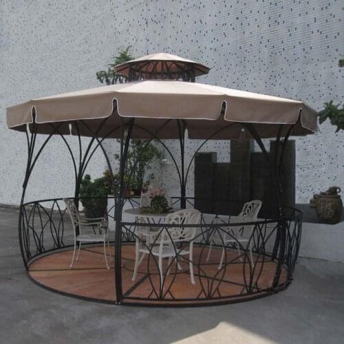 Dia 3.5 meter metal iron deluxe outdoor pavilion gazebos coat tent canopy for garden outdoor furniture shade