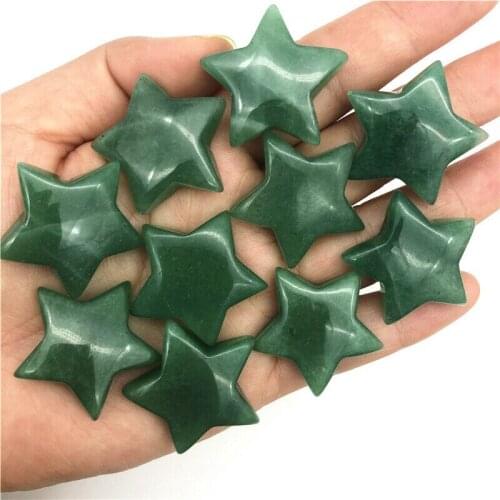 Cute 1/2pcs Natural Green Aventurine Crystal Stone Star Shaped Healing Polished Gifts Crafts Natural Quartz Crystals