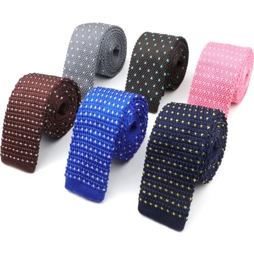 Mens Dots Ties Leisure Fashion Knitted Knit Necktie Skinny Narrow Slim Neck Ties For Men Skinny Woven Designer Cravat