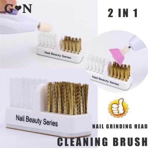 New Drill Bit Cleaning Brush Tool File Portable Cleaner Dual Brush Soft Remove Dust Manicure Tool Clean Brush For Nail Care