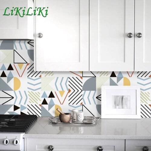 Bedroom Wall Tiles Stickers Kitchen Oil-proof Waterproof Self-Adhesive Cabinets Decals Bathroom Floor Ground Panels Wallpaper