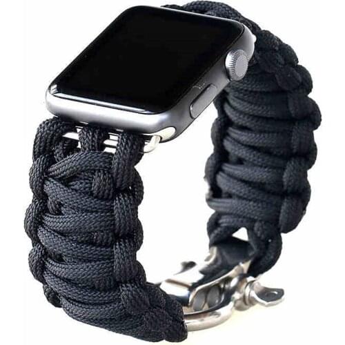 Nylon strap For Apple watch 5 band 44mm 40mm iWatch band 42mm 38mm Outdoors Sport Survival Rope Bracelet Apple watch 4 3 2 1 44