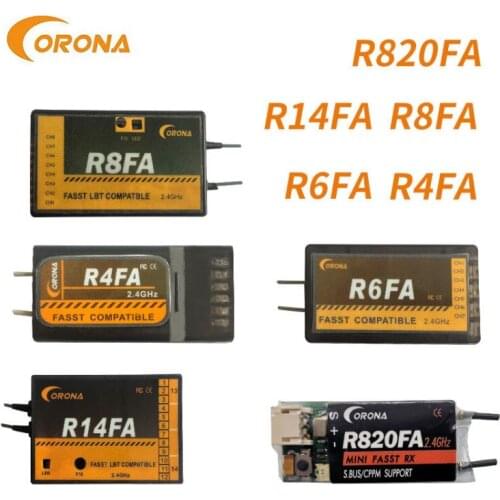 Corona R820FA R4FA R6FA R8FA R14FA 2.4Ghz FUTABA FASST Compatible Receiver 10C 12FG 14SG 16SZ 16SG 18SZ For RC model airplane