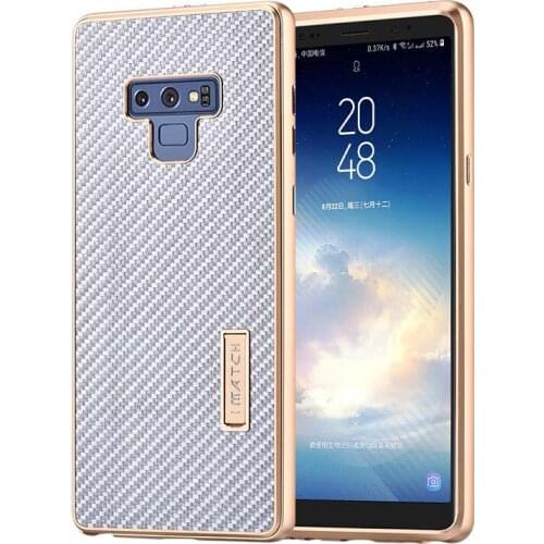 Luxury Original IMATCH Real Carbon Fiber Cover Metal Frame Case Fiber Layer Hard Protection For Samsung Galaxy Note 9 Note9
