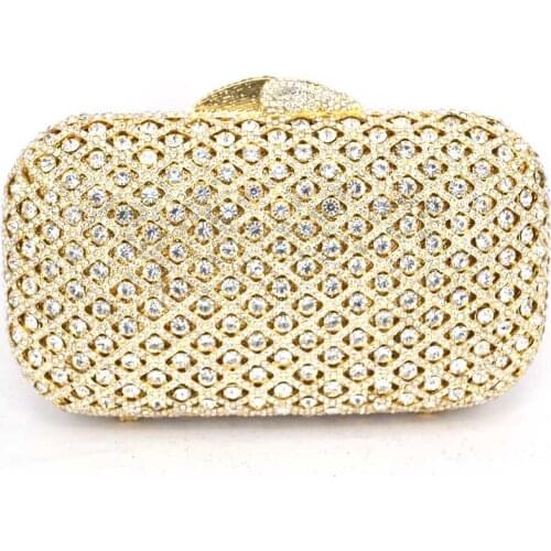 Silver / Black / Gold Women elegant fashion Splice Rhinestone wedding party clutch evening bag ladies shoulder bag purse 88202