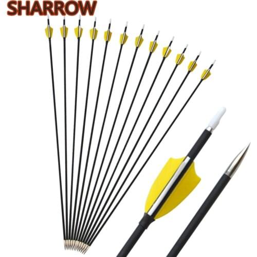 12Pcs 31" Archery Carbon Arrows Spine 1000 with 2" Turkey Feathers Carbon Arrow For Bow Outdoor Shooting Training Accessories