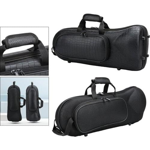 Trumpet Storage Bag Oxford Fabric Hard Carrying Case w/ Adjustable Padded Single Shoulder Strap for Brass Instrument