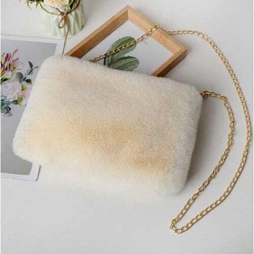 Faux Fur Crossbody Bags For Women Autumn Winter Plush Purses And Handbags Female Phone Shoulder Bag Girls Wallet