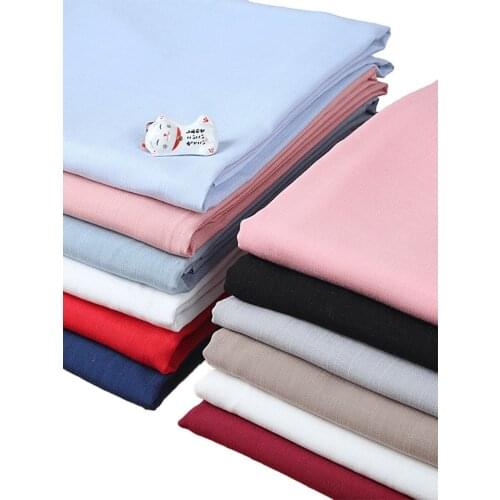 DIYApparel Sewing Cotton Linen Cloth Clothing Fabric Linen Thin Section Solid Color Spring Summer Cotton and Linen Sewing Fabric