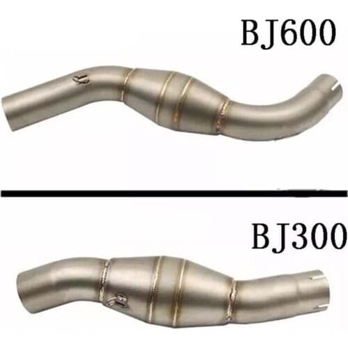 Racing For Benelli BJ300 BJ600 Muffler Plumbing Trap Exhaust Link Pipe 51mm Motorbike Exhaust Middle Pipe Stainless Steel