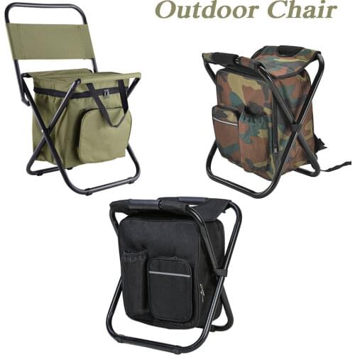 Outdoor Chair Portable Non-Slip Oxford Cloth Canvas Folding Chair Ice Cooler Backrest Fish Stool Easy to Carry for Outdoor Camp