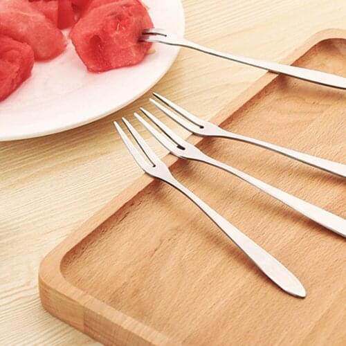 Fruit Fork Luxury Stainless Steel Cake Dessert Fork Mini Fork Salad Flatware Fork Two-tine Fork Table Fork Cutlery Kitchen Tools