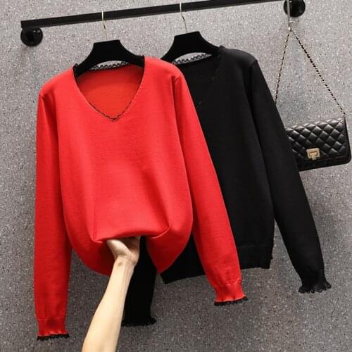 V Neck Cashmere Sweaters Women Winter Autumn 2021 Ladies Sweater Long Sleeve Knitted Top Warm Jumper Women Pullover Winter