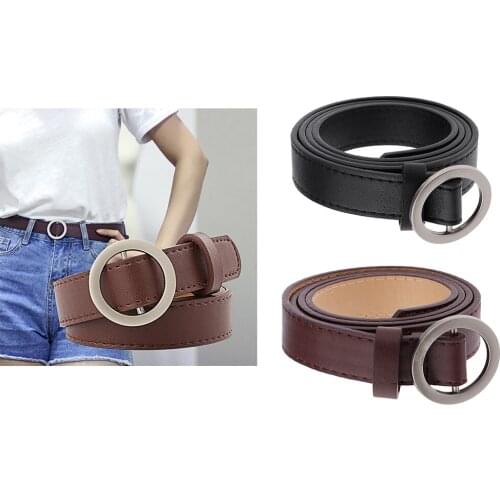 Womens Vintage Slim Leather Belt Waist Band Adjustable Waist Strap No Hole