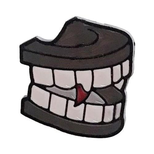 Vampire Teeth Metal Enamel Brooch Creative Denture Badge Pin Halloween Costume Backpack Jewelry Accessories Gift